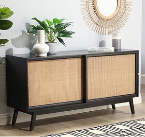 Mixco Wooden Sideboard With 2 Sliding Doors In Black