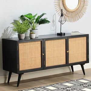 Mixco Wooden Sideboard With 3 Doors In Black