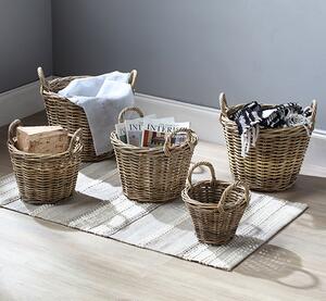 Braila Set Of 5 Rattan Log Baskets In Natural