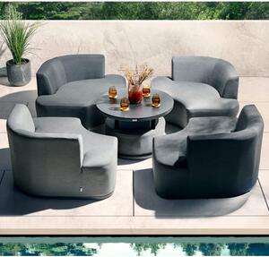 Arica Sunbrella Fabric Snug Set And Coffee Table In Grey