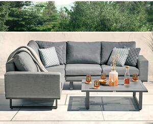 Arica Outdoor Corner Lounge Set And Coffee Table In Grey