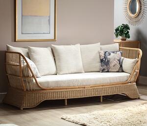 Patnos Rattan Day Bed With Jasper Fabric Seat Cushion