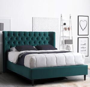 Mallor Tactile Fabric Double Bed In Green