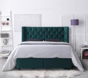 Mallor Tactile Fabric Storage Double Bed In Green