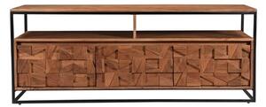 Axis Acacia Wood TV Stand With 3 Doors In Natural