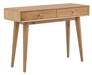 Javion Wooden Console Table With 2 Drawers In Natural Oak