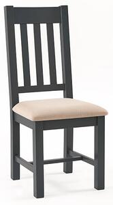 Baqia Wooden Dining Chair In Dark Grey