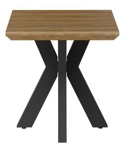 Manhattan Square Wooden End Table In Light Walnut