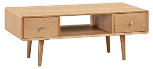 Javion Wooden Coffee Table With 2 drawers In Natural Oak