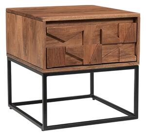 Axis Acacia Wood End Table With 1 Drawer In Natural