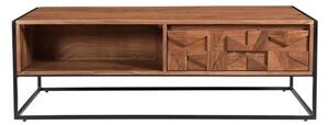 Axis Acacia Wood Coffee Table With 2 Drawers In Natural