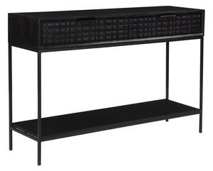 Fusion Mango Wood Console Table With 2 Drawers In Black