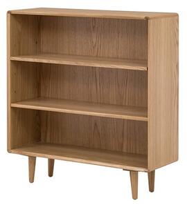 Javion Low Wooden Bookcase With 2 Shelves In Natural Oak