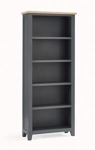 Baqia Tall Wooden Bookcase With 4 Shelves In Dark Grey