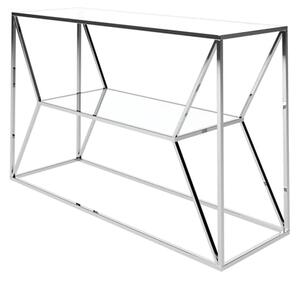 Milagro Clear Glass Console Table With Chrome Frame