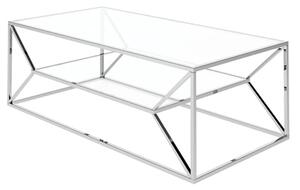 Milagro Clear Glass Coffee Table With Chrome Frame