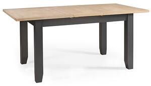 Baqia Extending Wooden Dining Table In Dark Grey