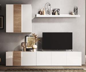 Noa High Gloss Living Room Furniture Set In White And Oak