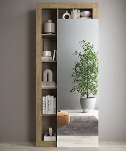 Hanmer Mirrored Wardrobe With 1 Door And Shelves In Knotty Oak