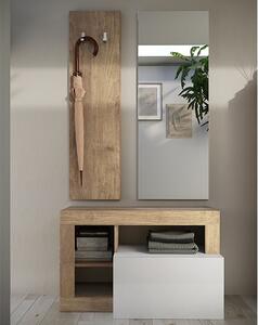 Hanmer High Gloss Hallway Furniture Set In White Knotty Oak