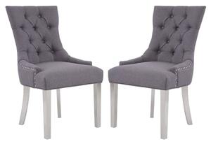 Mintaka Grey Velvet Dining Chairs With Sledge Legs In A Pair