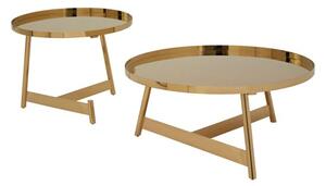 Alvara Round Metal Nest Of 2 Tables In Gold