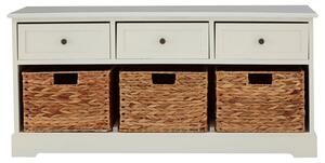 Varmora Wide Wooden Chest Of 6 Drawers In Ivory White