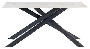 Caelan 160cm Marble Dining Table In Kass Gold With Black Legs