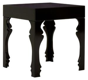 Louis Rectangular High Gloss Side Table In Black