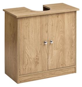 Partland Wooden Under Sink Cabinet In Natural Oak