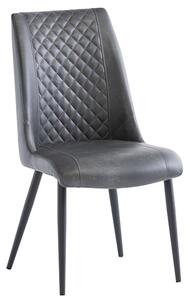 Adora Faux Leather Dining Chair In Grey