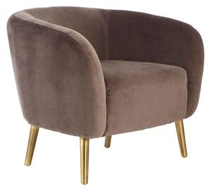 Luxury Round Upholstered Velvet Armchair In Grey