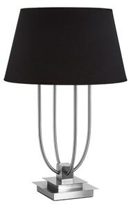 Trento Black Fabric Shade Table Lamp With EU Plug In Nickel