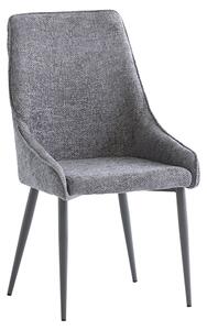 Jacinta Fabric Dining Chair In Graphite With Grey Legs