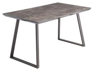 Paroz Glass Top Dining Table In Grey With Grey Metal Legs