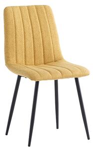 Laney Fabric Dining Chair In Yellow With Black Legs