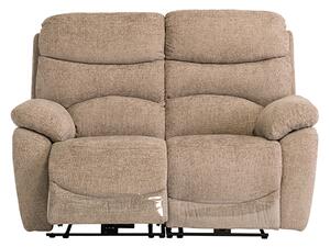 Leda Fabric Electric Recliner 2 Seater Sofa With USB In Sand