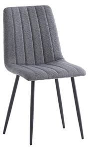 Laney Fabric Dining Chair In Grey With Black Legs