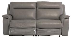 Henrika Faux Leather Electric Recliner 3 Seater Sofa In Grey