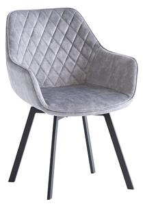 Viha Swivel Velvet Dining Chair In Silver