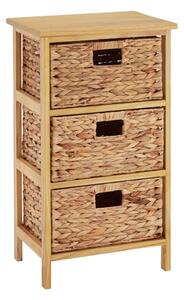 Maize Wooden Chest Of 3 Basket Drawers In Natural