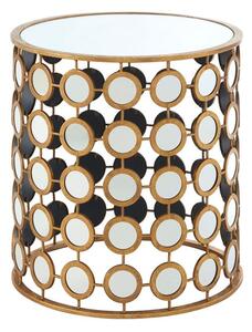 Zaria Round Glass Top Side Table With Gold Frame