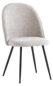 Raisa Fabric Dining Chair In Silver With Black Legs