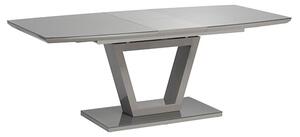 Samson Extending Glass Top High Gloss Dining Table In Grey