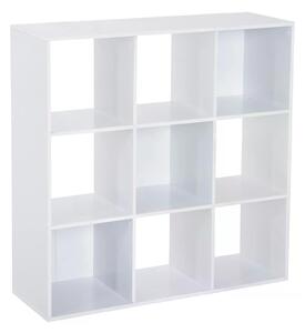 HOMCOM Wooden 9 Cube Storage Unit w/3 Tier Shelves Organiser Display Rack Living Room Bedroom Furniture - White
