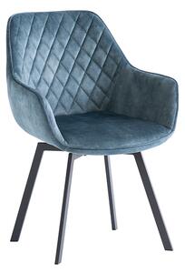 Viha Swivel Velvet Dining Chair In Teal