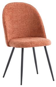 Raisa Fabric Dining Chair In Rust With Black Legs