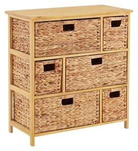 Maize Wooden Chest Of 6 Basket Drawers In Natural