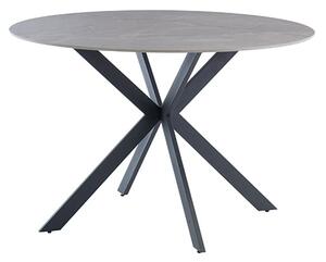 Terri 120cm Round Marble Dining Table In Grey