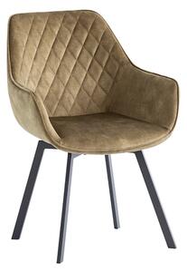 Viha Swivel Velvet Dining Chair In Green